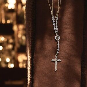 Elegant Gold and Silver Cross Necklace